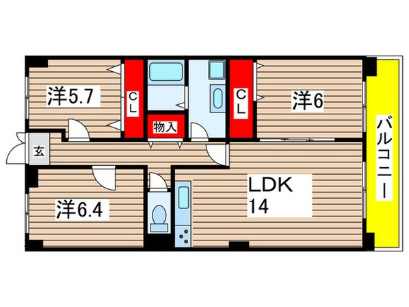 リバーサイドテラス石川橋の物件間取画像